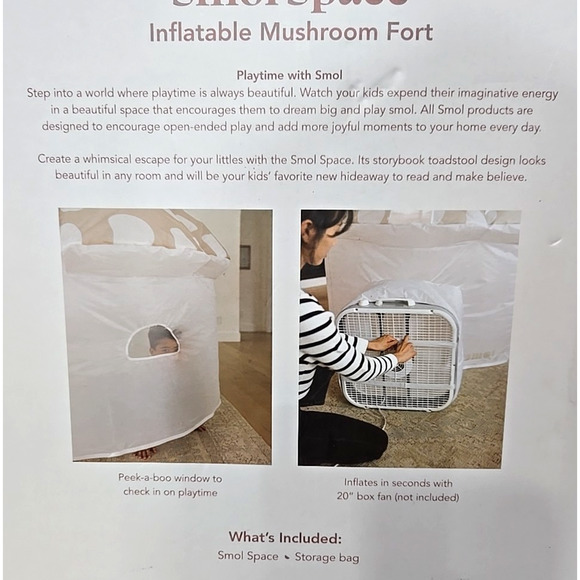 NWB SMOL Air Fort Inflatable Mushroom Camping Fort Indoor Use Creativity Play - Picture 6 of 8